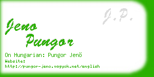 jeno pungor business card